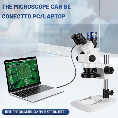 Professional Trinocular Stereo Zoom Microscope,with 56-Bulb LED Ring Light,6X-45X Magnification,WF10X Eyepieces,0.6X-4.5X Zoom Objective, 0.5X CTV Trinocular High Definition Adapter in Kuwait