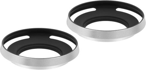 PATIKIL 2 Pcs 43mm Lens Hood, Universal Metal Thin Hollow Curved Screw-in Vented Lens Hoods for Fujifilm for Pentax, Silver in Saudi Arabia