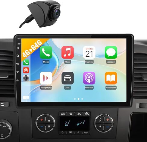 【4GB+64GB】 Car Radio Stereo for Chevy Silverado 2007-2013 Tahoe Equinox GMC Sierra Yukon with Wireless CarPlay Android Auto in Saudi Arabia