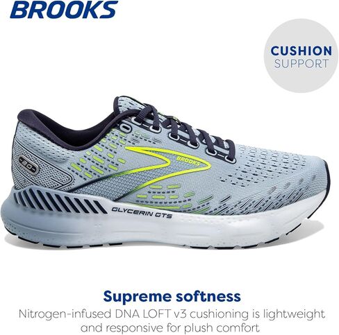 حذاء الجري الداعم Glycerin GTS 20 للسيدات من Brooks - أزرق فاتح/طاووس/حياة ليلية - 6.5 متوسط in Kuwait