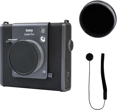 واقي شاشة كاميرا Fuji Wide EVO وغطاء عدسة، وغطاء ألومنيوم وواقي شاشة LCD مقوى 0.25 مم لكاميرا Instax Wide EVO Hybrid الفورية مع مجموعة ملحقات فيلم PET - فضي in Saudi Arabia