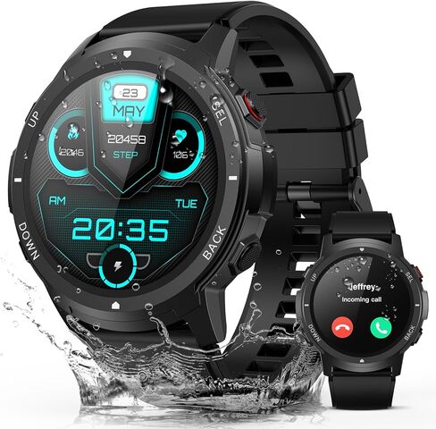 Smart Watch for Men- Bluetooth Call ، IP68 Fitness Watch ، شاشة نوم على مدار الساعة طوال أيام الأسبوع ، ساعة تعقب اللياقة البدنية مع 110 وضعًا رياضيًا ، ساعة ذكية لنظام Android IOS (أسود ، 1.39) in Kuwait