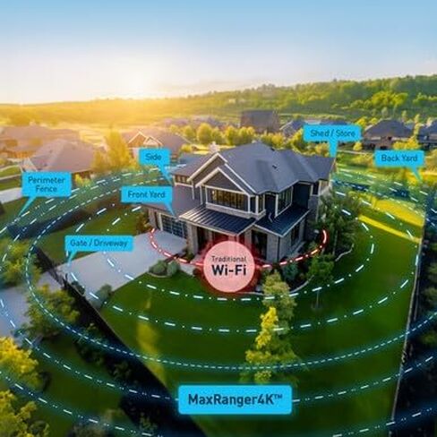 كاميرا Swann MaxRanger4K اللاسلكية للأمان الشمسي، 4K UHD، 2000 قدم طويلة المدى Wi-Fi HaLow، رؤية ليلية ملونة، تنبيهات كشف حقيقية، صوت ثنائي الاتجاه، مقاوم للطقس، بدون رسوم شهرية-SWNVW-MAXV2CAM in Saudi Arabia