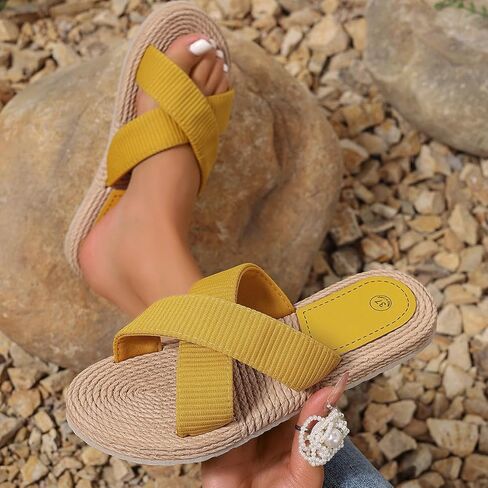 Women's Soft Comfortable Non-Slip Flat Sandals Lightweight Beach Slides for Indoor and Outdoor Flat Slippers in Saudi Arabia