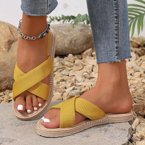 Women's Soft Comfortable Non-Slip Flat Sandals Lightweight Beach Slides for Indoor and Outdoor Flat Slippers in Saudi Arabia