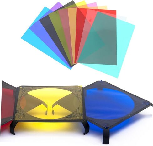 9Pcs Color Light Filters for Photography Video Transparent Gel Light Diffuser Film for Studio Lighting Includes Tea in Saudi Arabia