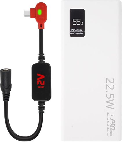 Heated Jacket Battery Replacement QC3.0 PD Power Bank with Type C to DC5.5mm Output 12V Step-Up Adapter Battery Cable for Milwaukee M12,Makita, Snap-on, Metabo, Craftsman, AEG in Saudi Arabia