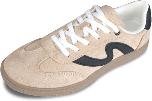 Women's Retro Fashion Sneakers Classic Casual - Memory Foam Insoles Lace-Up Comfortable Shoes Genuine Leather Walking Footwear Anti Slip Trainers in Saudi Arabia