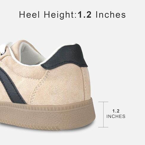 Women's Retro Fashion Sneakers Classic Casual - Memory Foam Insoles Lace-Up Comfortable Shoes Genuine Leather Walking Footwear Anti Slip Trainers in Saudi Arabia