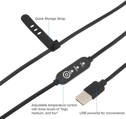 جهاز تدفئة عدسة USB، شريط تسخين عدسة مضاد للضباب 3 درجة حرارة قابل للتعديل لتلسكوبات الكاميرا وكاميرات رقمية (425 مم) in Kuwait