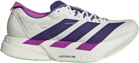 adidas CWHITE/CPURPL/LIMBUR Men's Adizero Adios PRO 4 M Core whiteCollegiate Purple/Lime Burst 8.5 US, Wide in Saudi Arabia