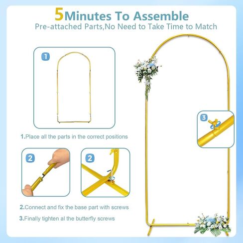 7.2FT Metal Arch Backdrop Stand,Wedding Arch Frame for Party Weeding Birthday Baby Shower Balloon Graduation in Saudi Arabia