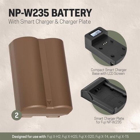 Green Extreme 2X NP-W235 17.3Wh 7.2V 2400mAh Lithium-Ion Battery, Bundle with Compact Smart Charger and Smart Charger Plate for Fujifilm X-T4 Camera in Saudi Arabia