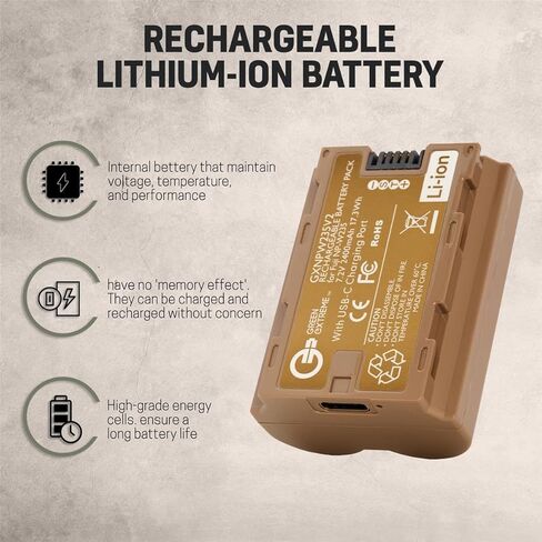 Green Extreme 2X NP-W235 17.3Wh 7.2V 2400mAh Lithium-Ion Battery, Bundle with Compact Smart Charger and Smart Charger Plate for Fujifilm X-T4 Camera in Saudi Arabia