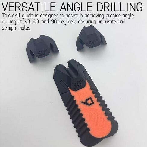 Drill Guide for Angle Drilling and Straight Holes - 30, 45, 90 Degree Angles - 3D Printed Power Tool Accessory Jigs for Woodworking, Carpentry, Plumbers, Electricians, and Contractors in Saudi Arabia
