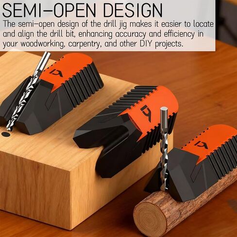 Drill Guide for Angle Drilling and Straight Holes - 30, 45, 90 Degree Angles - 3D Printed Power Tool Accessory Jigs for Woodworking, Carpentry, Plumbers, Electricians, and Contractors in Saudi Arabia