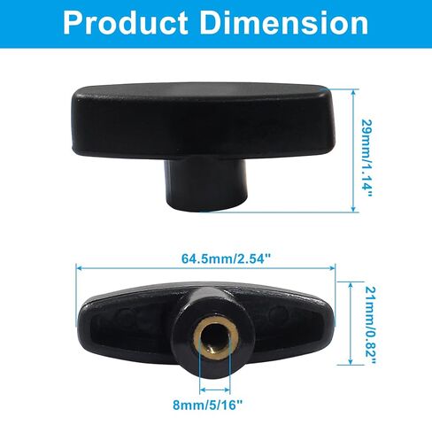 5Pcs T Shape Knobs 5/16"-18 Clamping Knobs with Steel Insert for T Track Bolts, Thumb Threaded Knobs for T Track Accessories, Woodworking Jigs and Fixtures in Saudi Arabia