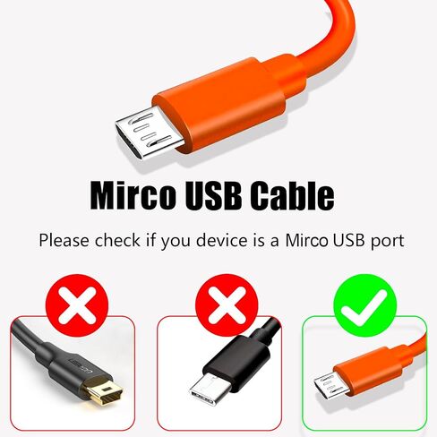 Replacement Micro-USB Charger Cable Compatible with Ring Video Doorbell (2020 Release) 2/3/3 Plus/4, Peephole Cam, Doorbell Pro, Camera Battery, 5V 2A Power Adapter in Saudi Arabia