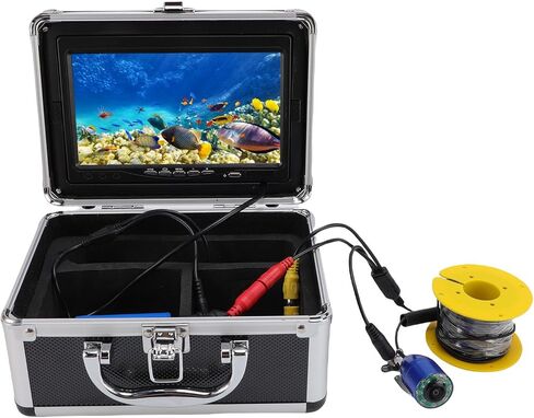 Underwater Fishing Camera, 7 Inch HD Screen 5MP 1080P 195 Degree Wide Angle Lens with 8 LED Lights and 20m Cable, for Ice Lake River Boat Kayak Fishing (US Plug) in Saudi Arabia