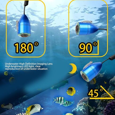Underwater Fishing Camera, 7 Inch HD Screen 5MP 1080P 195 Degree Wide Angle Lens with 8 LED Lights and 20m Cable, for Ice Lake River Boat Kayak Fishing (US Plug) in Saudi Arabia