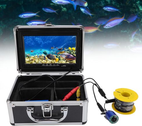 Underwater Fishing Camera, 7 Inch HD Screen 5MP 1080P 195 Degree Wide Angle Lens with 8 LED Lights and 20m Cable, for Ice Lake River Boat Kayak Fishing (US Plug) in Saudi Arabia