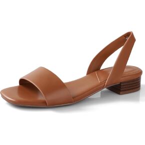 Ankis Low Heel Women Sandal Square Open Toe Brown Black White Leather Flat Sandal Comfortable Summer Slip on Slide Shoe Casual Beach Party Wedding 2025 in Kuwait