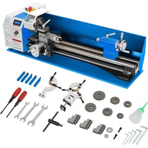 Metal-Lathe-Machine Threading Turning Drilling - Metalworking Machine 750W Mini Metal Lathe 8" x 30" Benchtop with 5" 3-Jaw Chuck with Tool Box in Kuwait
