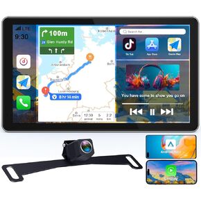 Wireless Apple CarPlay with Backup Camera: 7" HD Touchscreen Car Stereo - Bluetooth, GPS, Voice Control, Mirror Link, Plug-and-Play for All Vehicles in Kuwait