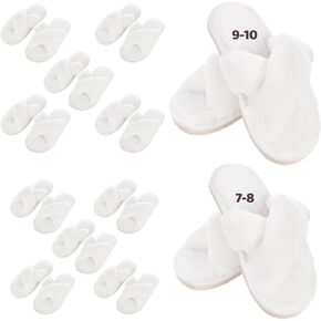 12 زوجًا من شباشب وصيفات العروس، 7-8 و9-10، أحذية وصيفات العروس بيضاء اللون مع نعل مطاطي مانع للانزلاق، هدايا حفلات الزفاف لحفلات الزفاف والحفلات والمنتجعات الصحية in Kuwait
