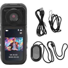 كاميرا Asixxsix 1080P بحركة الإبهام، كاميرا فيديو محمولة يمكن ارتداؤها بنقرة واحدة مغناطيسية POV مع قابلة للدوران 180 درجة، كاميرا حركة صغيرة للسفر بركوب الدراجات (أسود) in Kuwait