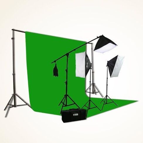 ePhoto 10 x 12 ChromaKey Green Screen Video Photography Boom Stand Lighting Background Support Kit by ePhotoInc H9004SB-1012G in Saudi Arabia