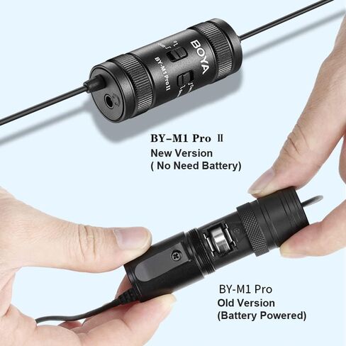 BOYA by-M1 Pro II ميكروفون عالمي بمشبك متعدد الاتجاهات، ميكروفون ذو طية صدر السترة 3.5 مم TRRS، كابل طويل 6 متر للتوصيل والتشغيل للهواتف الذكية وكاميرا الفيديو ومسجل الصوت والكمبيوتر in Saudi Arabia