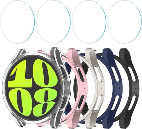 Meliya 7+4 Pack Case for Samsung Galaxy Watch 6 40mm with HD Anti-Fog Tempered Glass Screen Protector, Hard PC Scratch Resistant Protective Cover Compatible with Galaxy Watch 6 40mm in Saudi Arabia