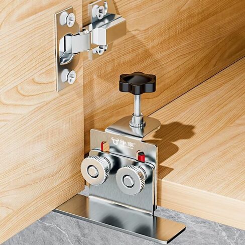 Cabinet Door Installation Positioner, Quick-Install Cabinet Door Installation Tool Mounting Jig for Most Cabinet Doors Attaching Hinges, Adjustable Aluminium Alloy Door Installation Clamp 1pcs in Saudi Arabia