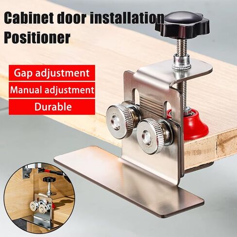Cabinet Door Installation Positioner, Quick-Install Cabinet Door Installation Tool Mounting Jig for Most Cabinet Doors Attaching Hinges, Adjustable Aluminium Alloy Door Installation Clamp 1pcs in Saudi Arabia