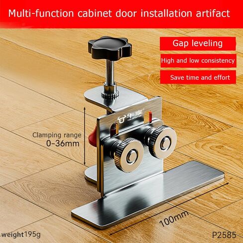 Cabinet Door Installation Positioner, Quick-Install Cabinet Door Installation Tool Mounting Jig for Most Cabinet Doors Attaching Hinges, Adjustable Aluminium Alloy Door Installation Clamp 1pcs in Saudi Arabia