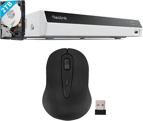 REOLINK RLN8-410 8 قنوات NVR مع 2 تيرابايت HDD لأنظمة كاميرات الأمان PoE، تسجيل 24/7، يدعم ما يصل إلى 16 ميجابكسل من كاميرات Reolink، بالإضافة إلى ماوس USB لاسلكي in Kuwait