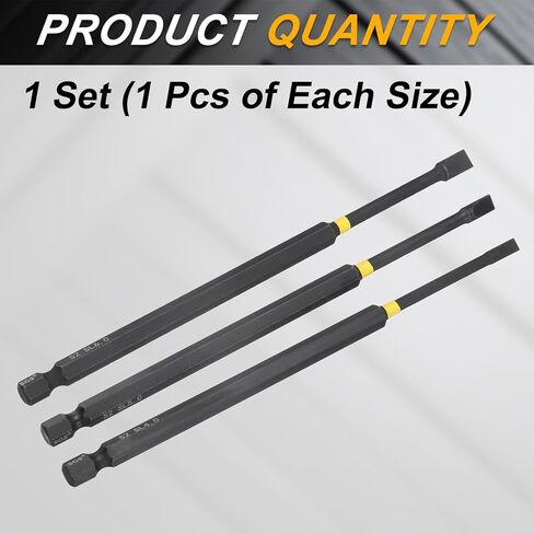 HARFINGTON 3pcs SL4-SL6 Slotted Impact Screwdriver Bits 4mm-6mm Slotted Tip 1/4" Hex Shank 150mm (6") Long Magnetic Flat Head Phosphated S2 Steel Screw Driver Drill Bits Electric Power Tool in Saudi Arabia