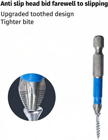 6PCS Anti Slip Bits, Magnetic Phillips Bit, Anti Slip Screwdriver Bits with Magnetic Tip for Power Screwdriver Drill Impact Driver Tool Accessory(PH1, PH2, PH3, PZ1, PZ2, PZ3 x 50MM) in Saudi Arabia
