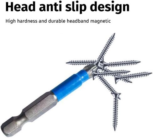 6PCS Anti Slip Bits, Magnetic Phillips Bit, Anti Slip Screwdriver Bits with Magnetic Tip for Power Screwdriver Drill Impact Driver Tool Accessory(PH1, PH2, PH3, PZ1, PZ2, PZ3 x 50MM) in Saudi Arabia