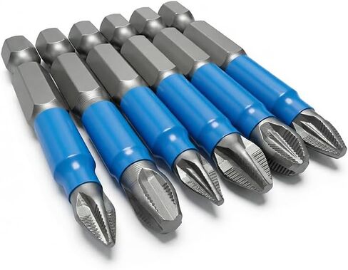 6PCS Anti Slip Bits, Magnetic Phillips Bit, Anti Slip Screwdriver Bits with Magnetic Tip for Power Screwdriver Drill Impact Driver Tool Accessory(PH1, PH2, PH3, PZ1, PZ2, PZ3 x 50MM) in Saudi Arabia