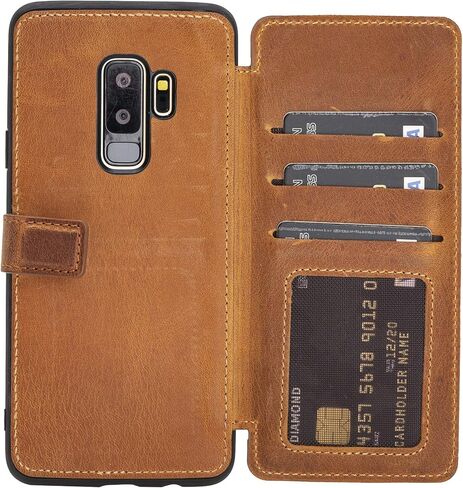علبة هاتف فيرونا فيرونا الجلدية متوافقة مع Samsung Galaxy S9 Plus (6.2 بوصة) - حظر RFID SNAP -ON COVER BACK WALLET SLIP SLIT in Kuwait