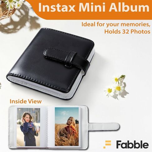حزمة كاميرا Fujifilm Instax Mini 41 ذات الفيلم الفوري مع حافظة رائعة لـ Fuji Instax Mini 41، حزمة فيلم مزدوجة (40 ورقة) وقطعة قماش للتنظيف - أسود (5 قطع) in Saudi Arabia