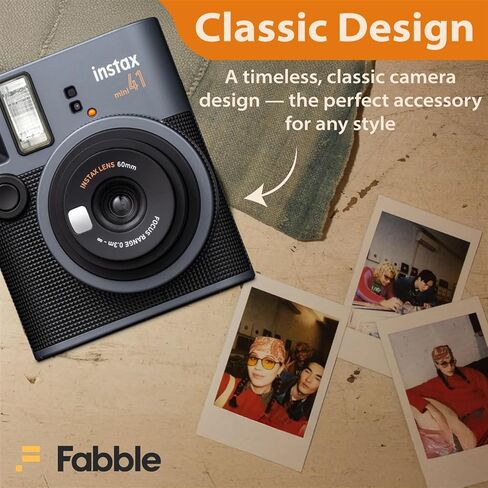 حزمة كاميرا Fujifilm Instax Mini 41 ذات الفيلم الفوري مع حافظة رائعة لـ Fuji Instax Mini 41، حزمة فيلم مزدوجة (40 ورقة) وقطعة قماش للتنظيف - أسود (5 قطع) in Saudi Arabia