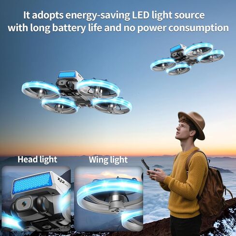 طائرة بدون طيار صغيرة RC قابلة للطي مع كاميرا 1K HD كوادكوبتر، جهاز تحكم عن بعد قابل للطي 2.4 بوصة، بطاريتان وحقيبة حمل - واقي المروحة الآمن، تقلبات ثلاثية الأبعاد، إقلاع/هبوط بمفتاح واحد، هدية مثالية للمبتدئين والكبار in Kuwait