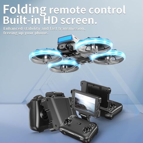 طائرة بدون طيار صغيرة RC قابلة للطي مع كاميرا 1K HD كوادكوبتر، جهاز تحكم عن بعد قابل للطي 2.4 بوصة، بطاريتان وحقيبة حمل - واقي المروحة الآمن، تقلبات ثلاثية الأبعاد، إقلاع/هبوط بمفتاح واحد، هدية مثالية للمبتدئين والكبار in Kuwait