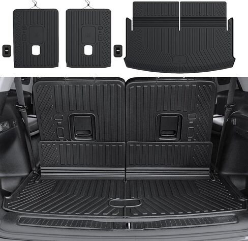 Cargo Mat for 2021-2025 Jeep Grand Cherokee L, All Weather TPE Car Mats Rear Cargo Liner Trunk Mat with Seat Back Cover for 2025 Jeep Grand Cherokee L Accessories in Kuwait
