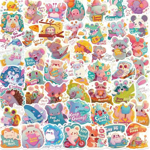 50PCS Holographic Inspirational Stickers, Motivational Water Bottle Stickers for Kids,Adults, Positive Quote Vinyl Sticker for Vision Board Supplies, Journaling, Scrapbook, Laptop in Kuwait