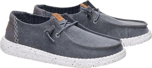 HEYDUDE Women's Wendy Chambray Grid, Women’s Shoes, Women’s Slip-on Loafers, Comfortable & Light-Weight in Saudi Arabia