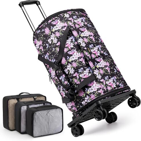 Rolling Garment Bags for Travel - Carry on Convertible Garment Duffle Bags with Wheels for Men Women, 4 in 1 Large Travel Duffel Bags with Shoes Compartment Hanging Suit Dress Weekender Bag 4pcs Set in Kuwait